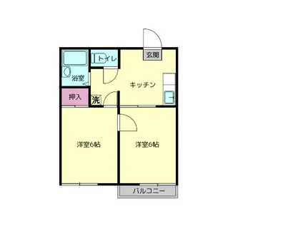 青山壱番館(2K/2階)の間取り写真