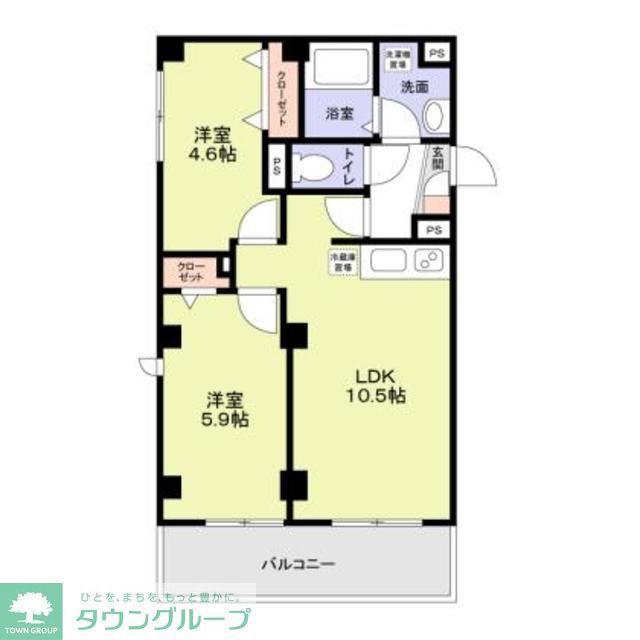 LAPIN湘南(2LDK/1階)の間取り写真
