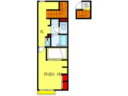 レオパレスソレーユII(1K/2階)の間取り写真