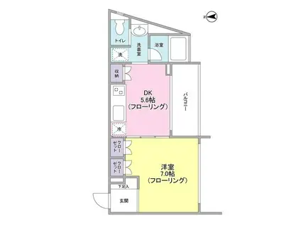 RAFFINO TAMAGAWA(1DK/6階)の間取り写真