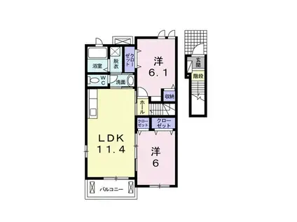 グレイス VILLA II(2LDK/2階)の間取り写真