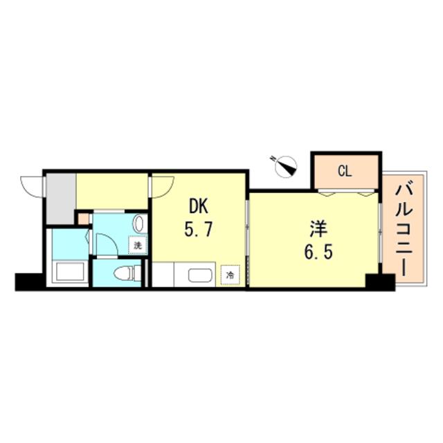 サンクラッソ湊川公園駅前(1DK/4階)の間取り写真
