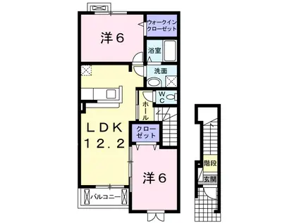 プラシード カーサ II(2LDK/2階)の間取り写真
