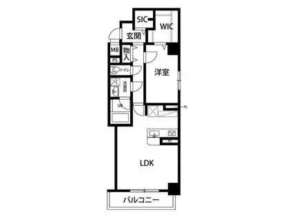 レジデンス京町通(1LDK/2階)の間取り写真
