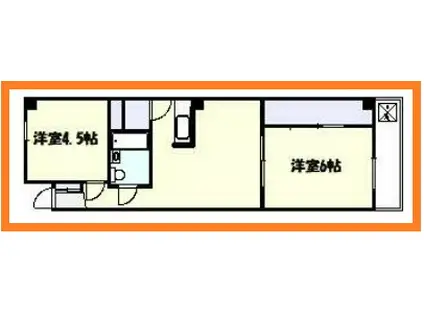 マンションシルビア(2DK/3階)の間取り写真