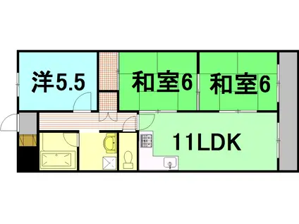 ナカイビル(3LDK/8階)の間取り写真