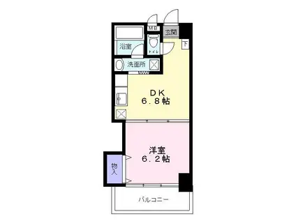 ファーストパレス仙台(1DK/3階)の間取り写真