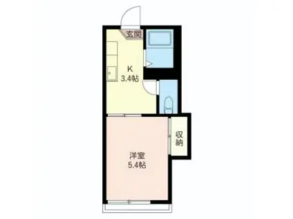 さくら荘(1K/2階)の間取り写真
