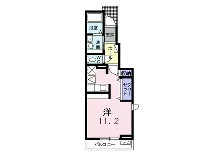 セレーナB(ワンルーム/1階)の間取り写真
