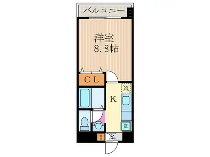 ハウスセゾン四条通(1K/10階)の間取り写真