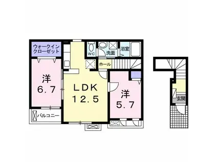セプティモ(2LDK/2階)の間取り写真