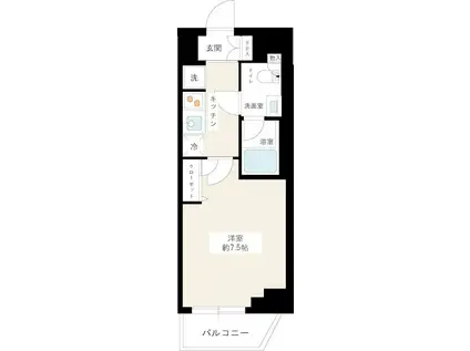 ハイズクレセール清澄白河(1K/3階)の間取り写真