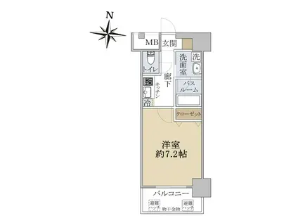 レジデンス京都ミッドシティ(1K/6階)の間取り写真