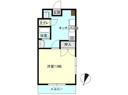 アヴァンセ光岡(1DK/1階)の間取り写真