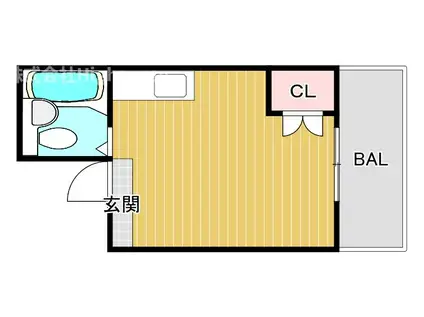 都島ハイツ(ワンルーム/3階)の間取り写真