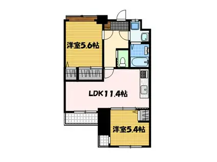 ALUCIA(2LDK/3階)の間取り写真