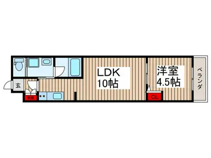 ALIVIS本八幡(1LDK/3階)の間取り写真