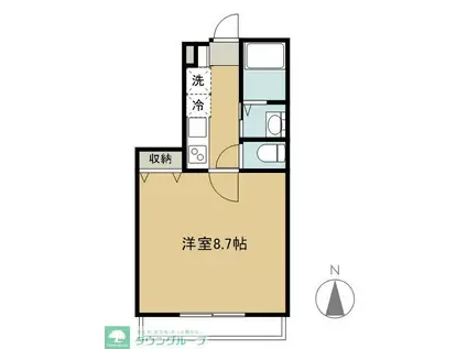 アセーロ(1K/3階)の間取り写真