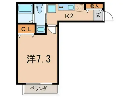 K´S CITY みずほ台(1K/1階)の間取り写真