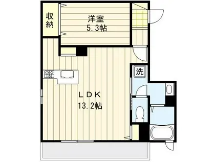 D-ROOM東尾久(1LDK/3階)の間取り写真