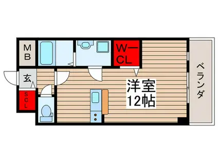 グリュック(ワンルーム/6階)の間取り写真