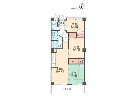 シュライン川崎(3LDK/5階)の間取り写真