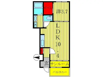 NTセイバリー(1LDK/1階)の間取り写真