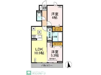 センチュリーハイムすみよし台 VI(2LDK/1階)の間取り写真