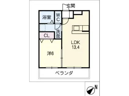 カーサノーバ南山A(1LDK/1階)の間取り写真