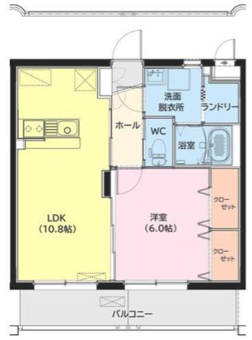 ユーミー高洲(1LDK/1階)の間取り写真