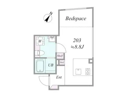 TRIAS367(1DK/2階)の間取り写真