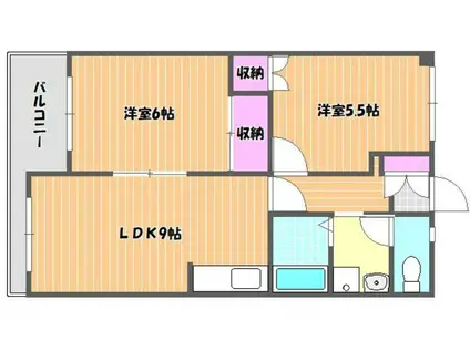 ガレリア21 I棟(2LDK/3階)の間取り写真