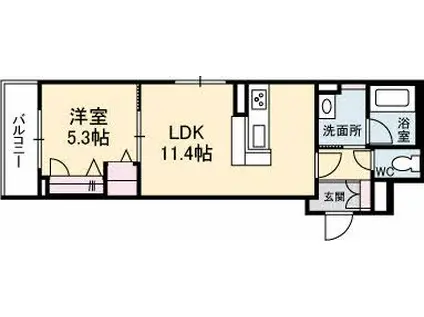 CASA PROSPERA(1LDK/4階)の間取り写真