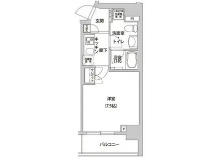 ホームズR四谷(1K/3階)の間取り写真