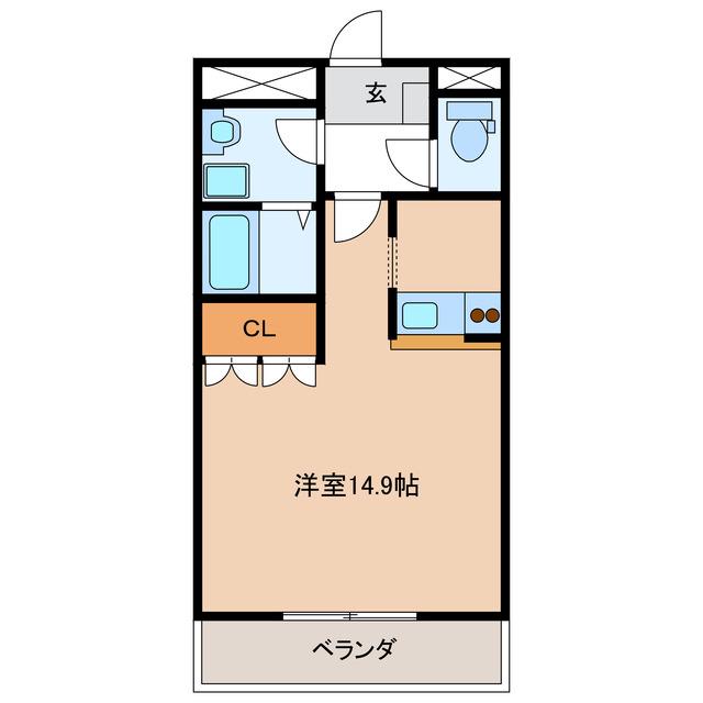 ハイムルミナス(ワンルーム/1階)の間取り写真
