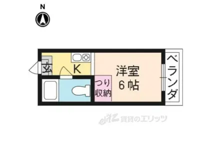 シャトー若草(1K/1階)の間取り写真