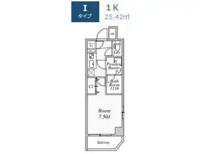 WING TERRACE 大鳥居(1K/1階)の間取り写真
