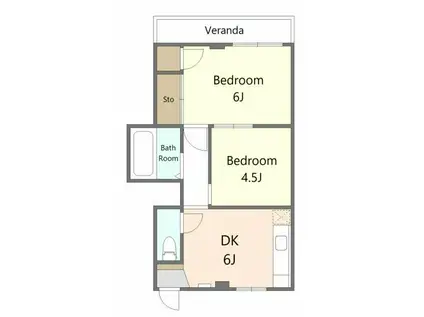 高喜屋マンション(2DK/3階)の間取り写真