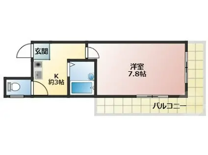 シンス91ハウス(1K/3階)の間取り写真