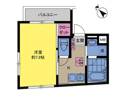 石井ビル(1K/2階)の間取り写真