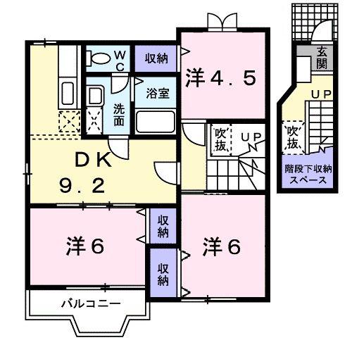 Y.S.C.2001(3DK/2階)の間取り写真