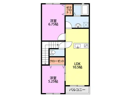 ベル・フィオーレ(2LDK/2階)の間取り写真