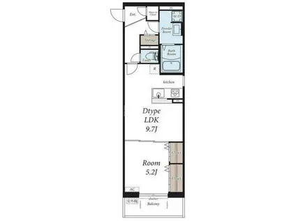 ヴィラ新小岩(1LDK/4階)の間取り写真