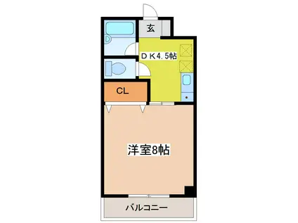 エルピソボニート(1DK/3階)の間取り写真