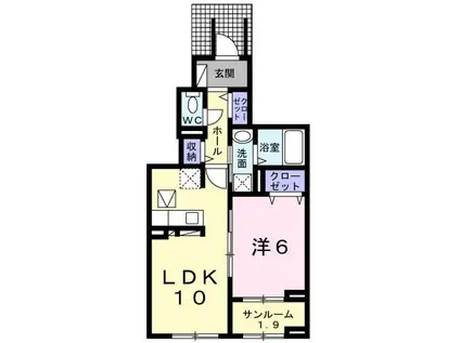 スターカレント成田I(1LDK/1階)の間取り写真