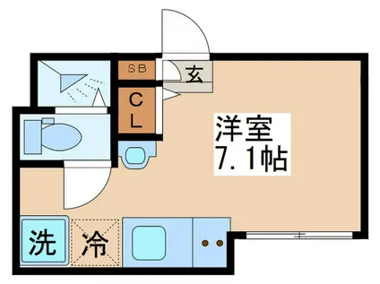 ソルナクレイシア荻窪II(ワンルーム/1階)の間取り写真