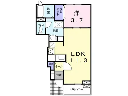 サジテリアス山中(1LDK/1階)の間取り写真
