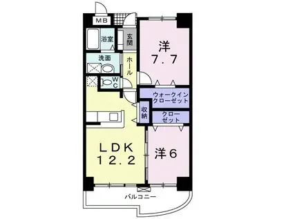 ジェルメ・アンジュ(2LDK/6階)の間取り写真