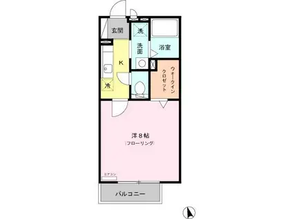 アルコバレーノ(1K/2階)の間取り写真