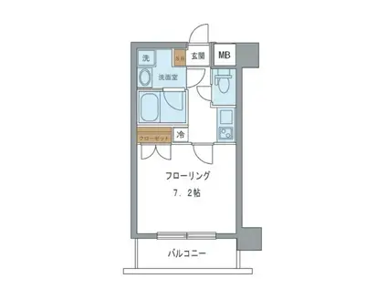 パークウェル神田イースト(1K/6階)の間取り写真